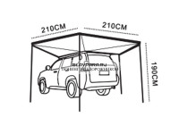 Маркиза автомобильная РИФ веерная 2,0х2,0 м (правая)