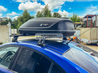 Автобокс-багажник PT GROUP на крышу аэродинамический "Turino Compact" 360л (черный) 141х45х83см односторонний