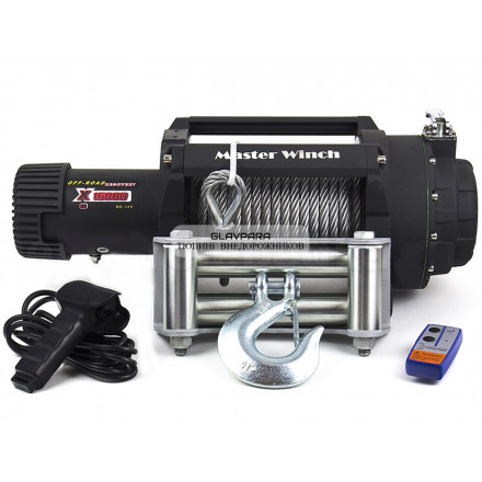 Лебедка электрическая автомобильная Master Winch X16800 12V 7640 кг со стальным тросом IP68