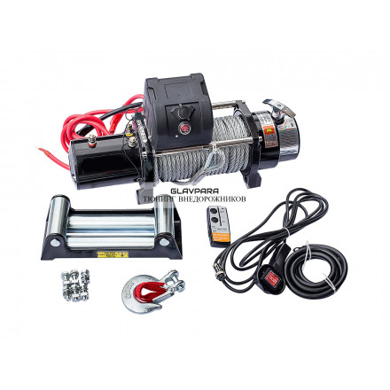 Лебедка электрическая 12V Electric Winch SNC 9500lbs / 4310 кг IP66 стальной трос (влагозащита, радиоуправление,высокая скорость)