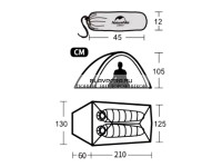 Палатка Naturehike Cloud Up 2-местная, алюминиевый каркас, темно-зеленый