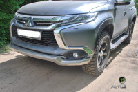 Силовые пороги АМЗ для Mitsubishi Pajero Sport 3